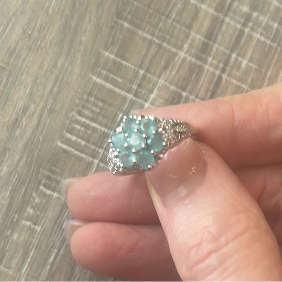 Premium, Rare, Grandidierite, White Zircon Floral Ring.  NWT - Picture 8 of 8